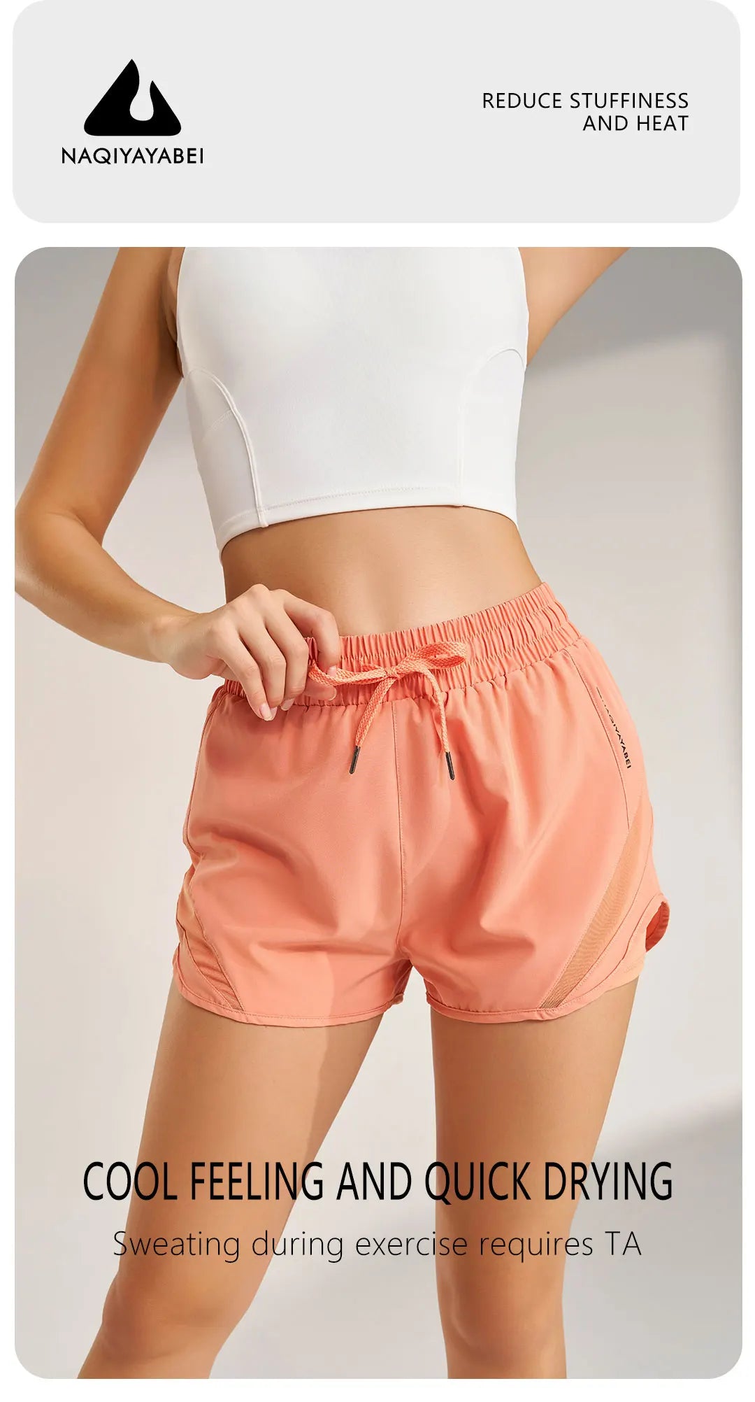 NAQIYAYABEI high-waist running shorts