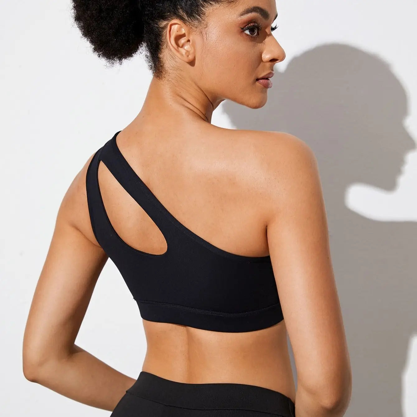One Shoulder Shockproof Sports Bra