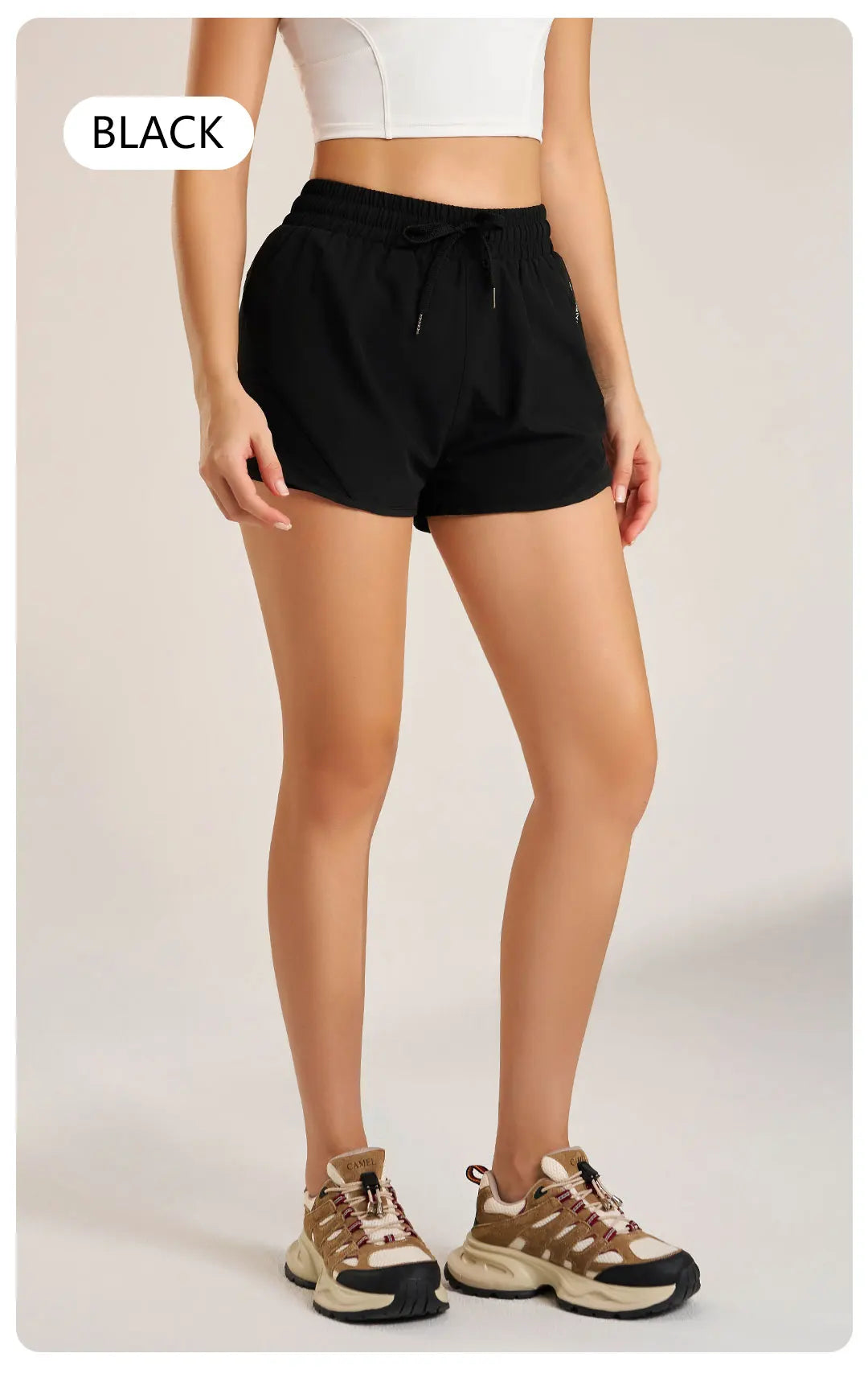 NAQIYAYABEI high-waist running shorts